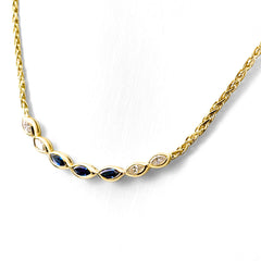 ティファニー サファイア デザインネックレス ネックレス 750 サファイア ダイヤモンド レディース ブランドジュエリー 【中古】brjwl