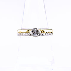 GSTV メレダイヤ デザインリング リング 14.5号 Pt950 K18 ダイヤモンド レディース ブランドジュエリー 【中古】brjwl