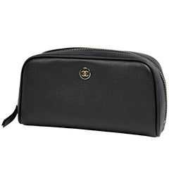 シャネル ココボタン ポーチ 化粧ポーチ レザー レディース ブランドバッグ・小物 【中古】brbag