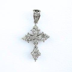 クロスモチーフ ペンダントトップ ペンダントトップ K18 WG ダイヤモンド レディース ノンブランドジュエリー 【中古】nbjwl