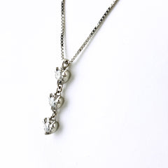 サミスターダイヤ SAMISTAR-D メレダイヤ デザインネックレス ネックレス K18 WG ダイヤモンド レディース ブランドジュエリー 【中古】brjwl