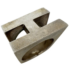 エルメス Hロゴ リング リング 11号 シルバーメッキ レディース ブランドアクセサリー 【中古】bracc