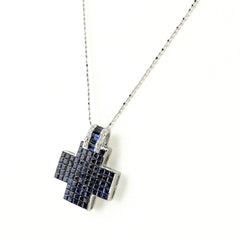 レエッセンシャル ネックレス ネックレス K18 WG サファイア レディース ブランドジュエリー 【中古】brjwl
