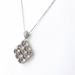 メレダイヤ デザインネックレス ネックレス Pt900 K18 WG レディース ノンブランドジュエリー 【中古】nbjwl