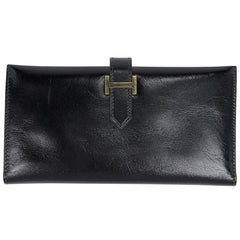 エルメス ベアン 長財布 ボックスカーフ □F レディース ブランドバッグ・小物 【中古】brbag