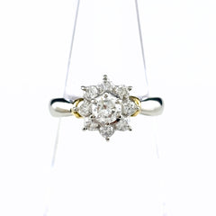 メレダイヤ デザインリング リング 5.5号 Pt900 K18 ダイヤモンド レディース ノンブランドジュエリー 【中古】nbjwl