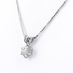 フラワーモチーフ デザインネックレス ネックレス Pt900 Pt850 ダイヤモンド レディース ノンブランドジュエリー 【中古】nbjwl