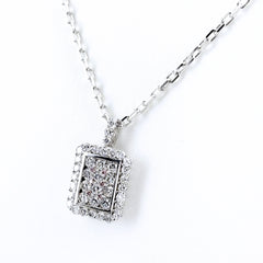 メレダイヤ デザインリング ネックレス K18 WG ダイヤモンド レディース ノンブランドジュエリー 【中古】nbjwl