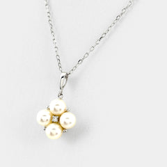 ミキモト パール デザインネックレス ネックレス K18 パール ダイヤモンド レディース ブランドジュエリー 【中古】brjwl