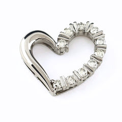 ハートモチーフ ペンダントトップ ペンダントトップ Pt900 ダイヤモンド レディース ノンブランドジュエリー 【中古】nbjwl