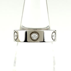 カルティエ ラブ ハーフ ダイヤ リング リング 11号 750 ダイヤモンド レディース ブランドジュエリー 【中古】brjwl