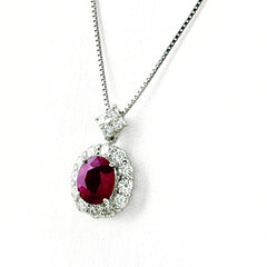 ルビー デザインネックレス ネックレス Pt900 Pt850 ルビー レディース ノンブランドジュエリー 【中古】nbjwl