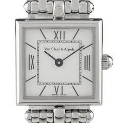 ヴァンクリーフ＆アーペル クラシック カレ 536942 腕時計 SS クォーツ ホワイト系 レディース 時計 【中古】wtcbb