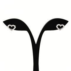 ハートモチーフ デザインピアス ピアス K18 WG ダイヤモンド レディース ノンブランドジュエリー 【中古】nbjwl