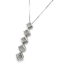 メレダイヤ デザインネックレス ネックレス K18 WG ダイヤモンド レディース ノンブランドジュエリー 【中古】nbjwl