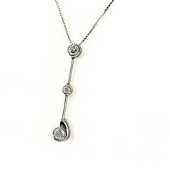 メレダイヤ デザインネックレス ネックレス Pt900 Pt850 ダイヤモンド レディース ノンブランドジュエリー 【中古】nbjwl