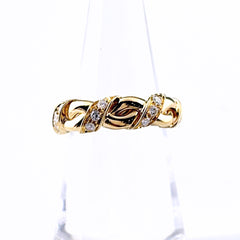 ショーメ メレダイヤ デザインリング リング 11号 750 ダイヤモンド レディース ブランドジュエリー 【中古】brjwl