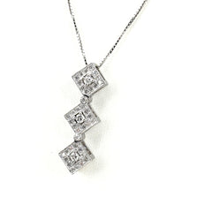 メレダイヤ デザインネックレス ネックレス K18 WG ダイヤモンド レディース ノンブランドジュエリー 【中古】nbjwl