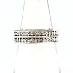 メレダイヤ デザインリング リング 9号 K18 WG ダイヤモンド レディース ノンブランドジュエリー 【中古】nbjwl