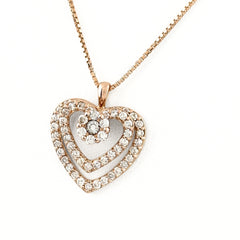 ハートモチーフ デザインネックレス ネックレス K14 ダイヤモンド レディース ノンブランドジュエリー 【中古】nbjwl