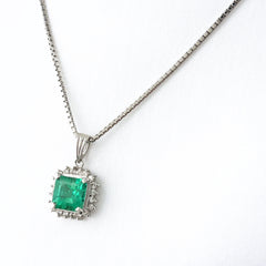 エメラルド ネックレス Pt900 Pt850 エメラルド レディース ノンブランドジュエリー 【中古】nbjwl