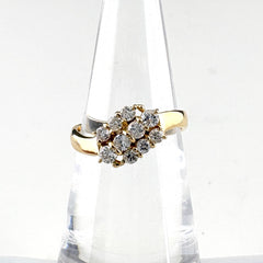 メレダイヤ デザインリング リング 9号 K18 ダイヤモンド レディース ノンブランドジュエリー 【中古】nbjwl