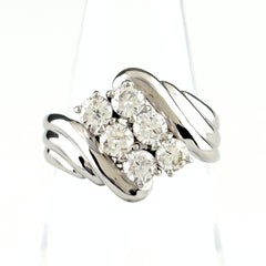 メレダイヤ デザインリング リング 13.5号 Pt900 ダイヤモンド レディース ノンブランドジュエリー 【中古】nbjwl