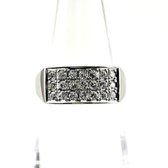 メレダイヤ デザインリング リング 9.5号 Pt900 ダイヤモンド レディース ノンブランドジュエリー 【中古】nbjwl