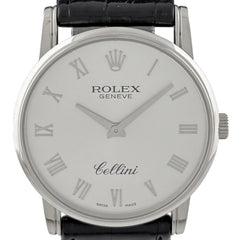 ロレックス チェリーニ 5116/9 腕時計 WG レザー 手巻き シルバー メンズ 時計 【中古】wtcbb