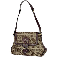 フェンディ ズッキーノ柄 ショルダーバッグ キャンバス 8BR541 レディース ブランドバッグ・小物 【中古】brbag