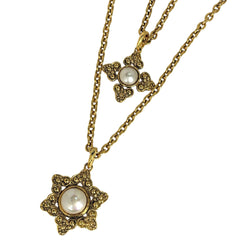 シャネル ロゴ フェイクパール チェーン ネックレス GP レディース ブランドアクセサリー 【中古】bracc