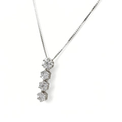 メレダイヤ デザインネックレス ネックレス K18 WG ダイヤモンド レディース ノンブランドジュエリー 【中古】nbjwl