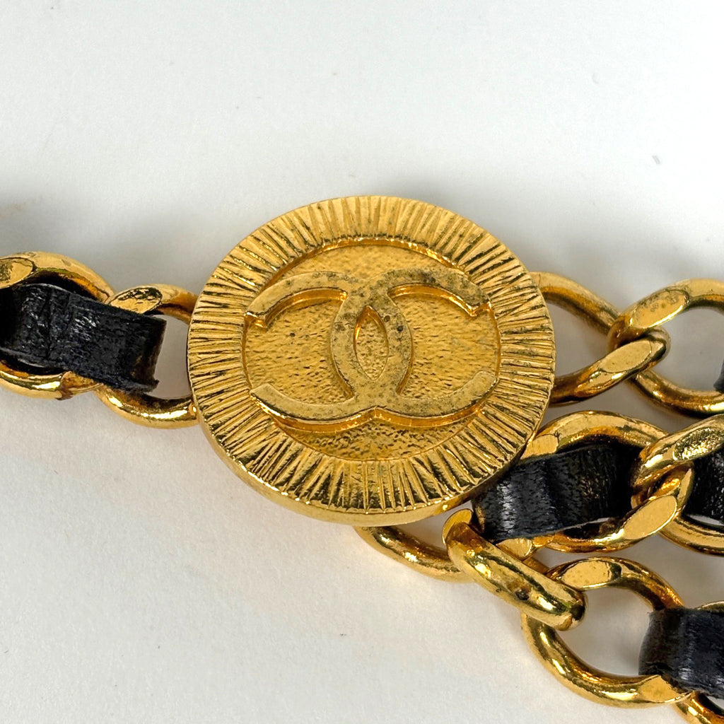 シャネル ココマーク チェーン ベルト GP レザー レディース ブランド