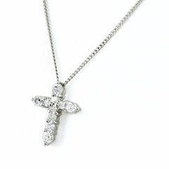 クロスモチーフ ネックレス ネックレス Pt900 Pt850 ダイヤモンド レディース ノンブランドジュエリー 【中古】nbjwl