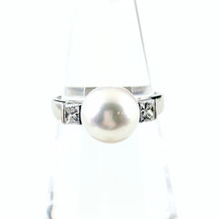 パール デザインリング リング 11.5号 Pt900 パール ダイヤモンド レディース ノンブランドジュエリー 【中古】nbjwl