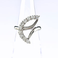 メレダイヤ デザインリング リング 7.5号 Pt900 ダイヤモンド レディース ノンブランドジュエリー 【中古】nbjwl