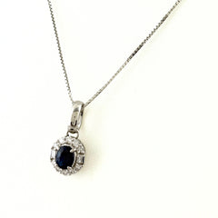サファイア デザインネックレス ネックレス Pt900 Pt850 サファイア レディース ノンブランドジュエリー 【中古】nbjwl