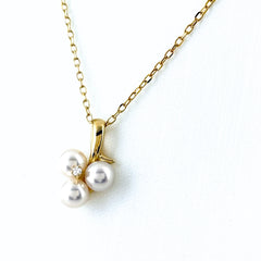 ミキモト パール デザインネックレス ネックレス K18 パール ダイヤモンド レディース ブランドジュエリー 【中古】brjwl
