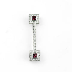 ガーネット ペンダントトップ Pt900 ガーネット ダイヤモンド レディース ノンブランドジュエリー 【中古】nbjwl