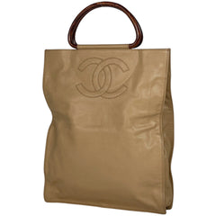 シャネル ココマーク ウッド調 プラハンドル バッグ ハンドバッグ キャビアスキン レディース ブランドバッグ・小物 【中古】brbag