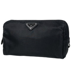 プラダ ロゴプレート ポーチ 化粧ポーチ テスートナイロン 1NA693 レディース ブランドバッグ・小物 【中古】brbag