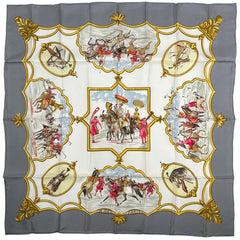 エルメス カレ90 LES CHEVAUX DES MOGHOLS スカーフ シルク レディース ブランドバッグ・小物 【中古】brbag