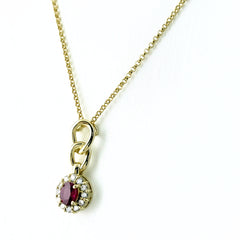 ルビー デザインネックレス ネックレス K18 ルビー ダイヤモンド レディース ノンブランドジュエリー 【中古】nbjwl