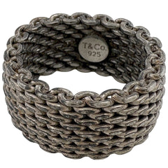 ティファニー サマセット メッシュ リング 14号 シルバー925 レディース ブランドアクセサリー 【中古】bracc