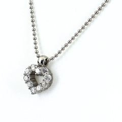 ハートモチーフ デザインネックレス ネックレス Pt900 Pt850 ダイヤモンド レディース ノンブランドジュエリー 【中古】nbjwl
