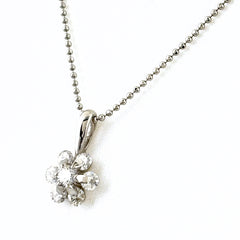 フラワーモチーフ デザインネックレス ネックレス Pt900 Pt850 ダイヤモンド レディース ノンブランドジュエリー 【中古】nbjwl