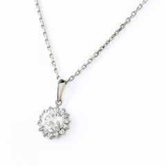ダイヤモンド デザインネックレス ネックレス Pt900 ダイヤモンド レディース ノンブランドジュエリー 【中古】nbjwl