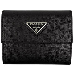 プラダ ロゴプレート 二つ折り 財布 二つ折り財布 レザー レディース ブランドバッグ・小物 【中古】brbag