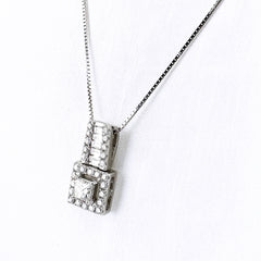 メレダイヤ デザインネックレス ネックレス K18 WG ダイヤモンド レディース ノンブランドジュエリー 【中古】nbjwl