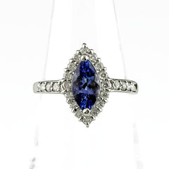 タンザナイト デザインリング リング 14号 Pt900 タンザナイト ダイヤモンド レディース ノンブランドジュエリー 【中古】nbjwl